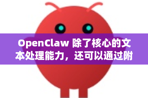 OpenClaw 除了核心的文本处理能力，还可以通过附加功能增强其应用范围。以下是常见的附加功能方向-第1张图片-OpenClaw 开源免费 -中文免费安装