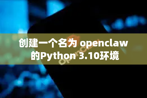 创建一个名为 openclaw 的Python 3.10环境-第1张图片-OpenClaw 开源免费 -中文免费安装